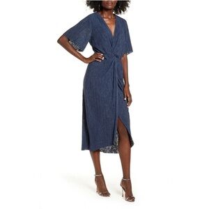 All in favor plisse navy dress